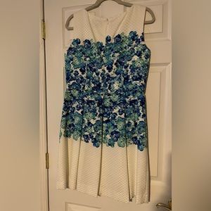 White Pique Fit and Flare dress by Tahari by Arthur Levine